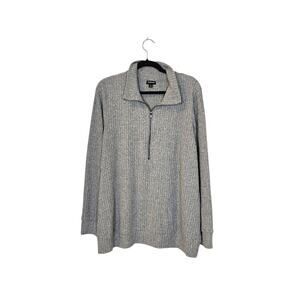 Torrid Womens Ribbed 1/4 Zip Sweater Size 2X Gray Lightweight Preppy Neutral